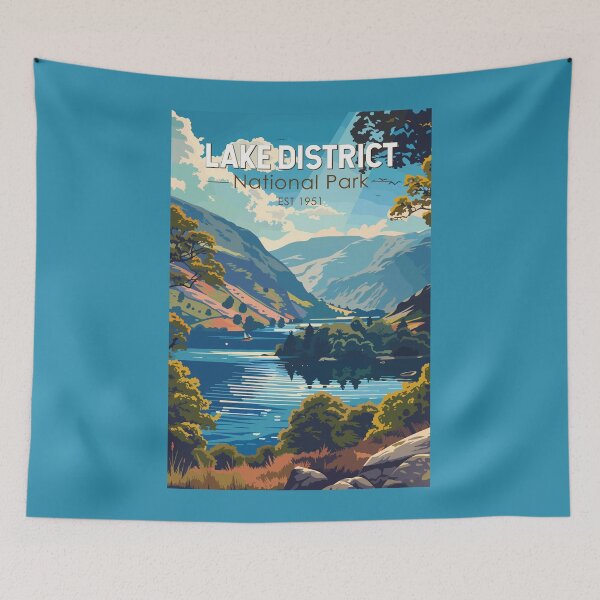 Item preview, Lake District National Park England Travel Art Vintage designed and sold by KrisSidDesigns.