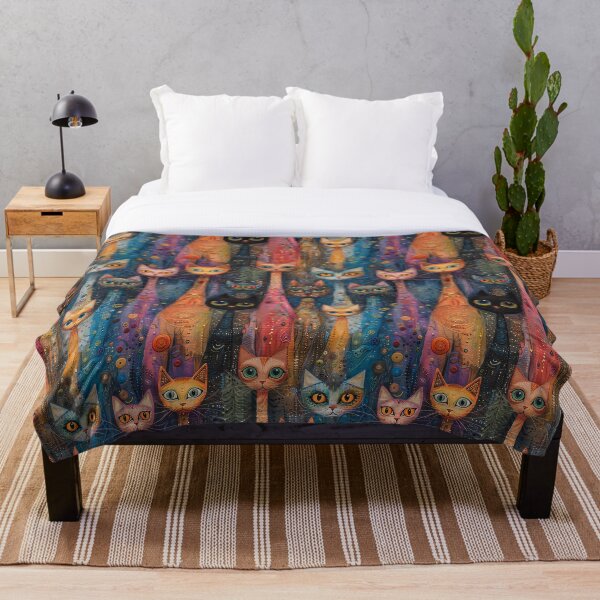 Item preview, Rainbow Psychedelic Colorful Cats designed and sold by GroovyPixels.