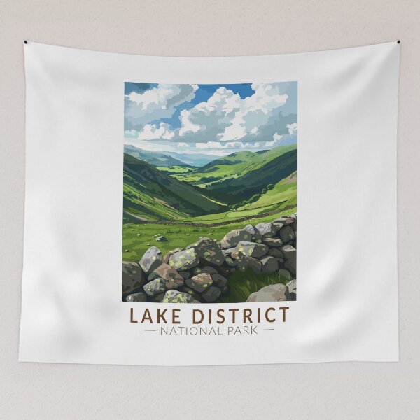 Item preview, Lake District National Park Travel Art Vintage designed and sold by KrisSidDesigns.