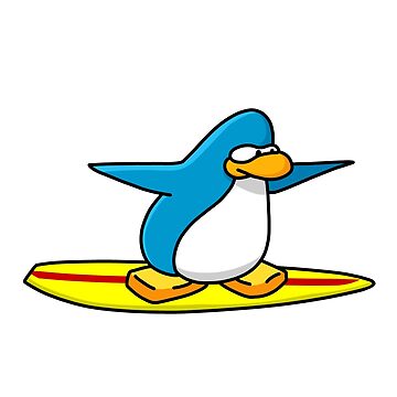 Club Penguin Surfing (Light Blue)