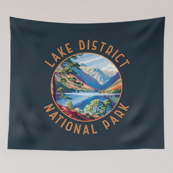 Item preview, Lake District National Park England Retro Distressed Circle designed and sold by KrisSidDesigns.