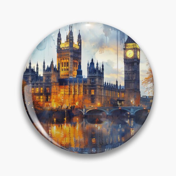 Item preview, London Landmarks Night Scenery UK Historical Buildings designed and sold by SayItWithYours.