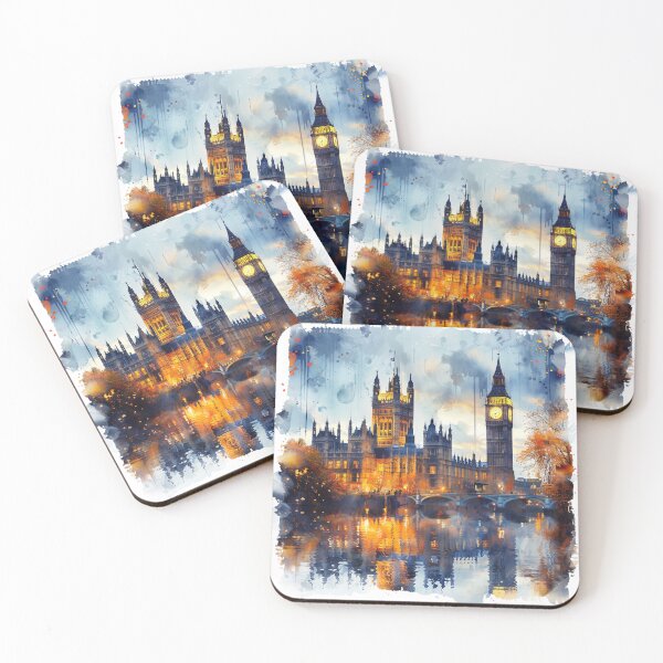 Item preview, London Landmarks Night Scenery UK Historical Buildings designed and sold by SayItWithYours.