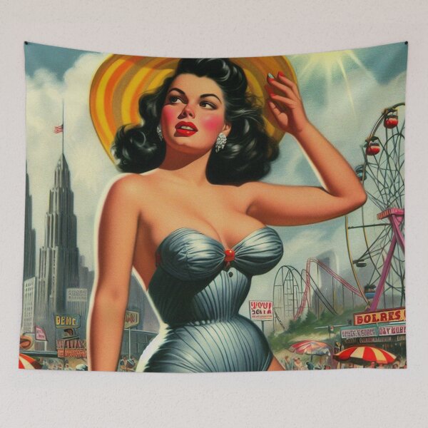 Item preview, Retro Hot Curvy Pin-up designed and sold by PulpVintage.