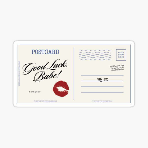 Item preview, good luck babe! postcard designed and sold by ribbit-the-frog.