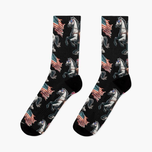 Item preview, Funny Bigfoot Sasquatch USA Patriotic Horse Riding designed and sold by TomFrontierArt.