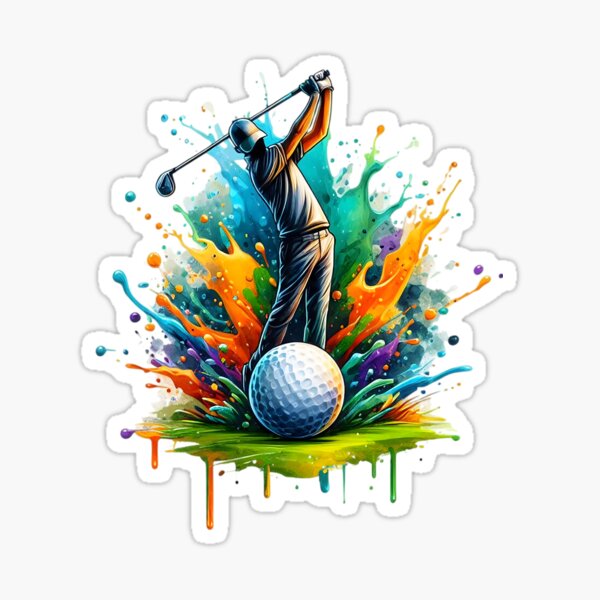 Item preview, Dynamic Golf Swing Colorful Golfer Artistic Expression designed and sold by SportsT-Shirts.
