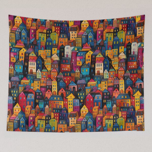 Item preview, Colorful Houses Pattern For Kids designed and sold by sheprint.