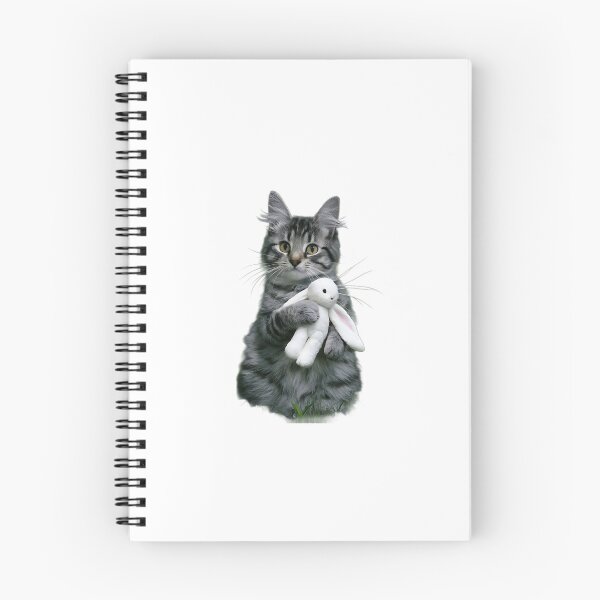 Item preview, cat-holding-a-bunny-toy-with-long-ears designed and sold by Wing4e.