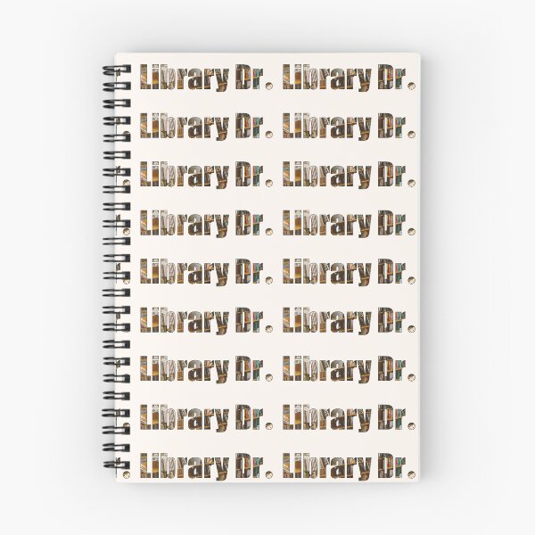 Item preview, Library Drive Street Name with library bookshelves background designed and sold by TheMugDirectory.