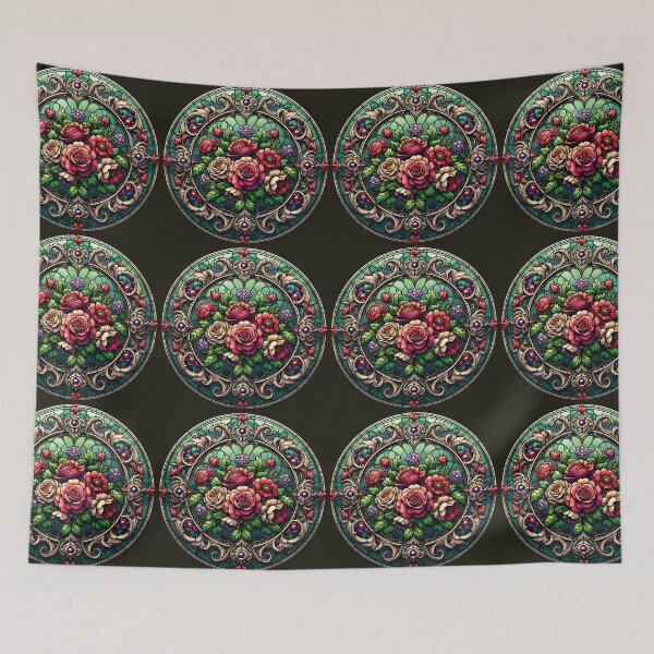 Item preview, Stained Glass Window with Roses 2 designed and sold by shape-shifter24.