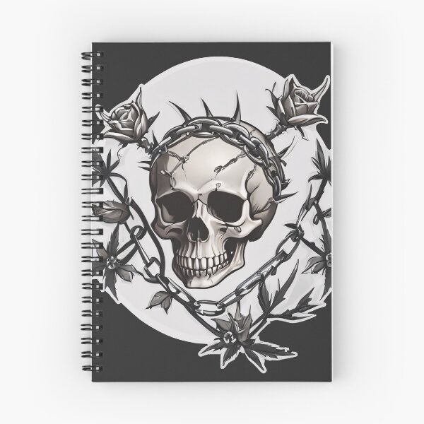 Item preview, Dark Gothic Skull with Flowers Thorns and Chains designed and sold by MadnessEnvelope.