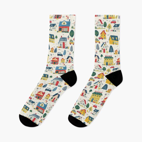 Item preview, Colorful Doodle Houses Pattern For Kids designed and sold by sheprint.