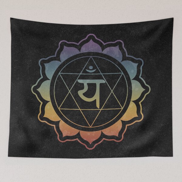 Item preview, Heart Chakra Lotus - Coal + Rainbow Sunset designed and sold by Irene Estelle.