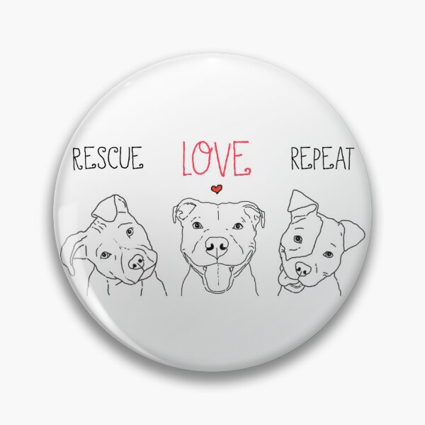 Item preview, Rescue Love Repeat Cute Pitbull Pittie Drawings designed and sold by Furkid Studio.