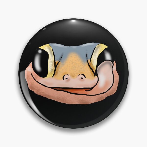 Artikelvorschau, Lächelnder Leopardgecko, Gecko leckend, nettes Gecko-Gesicht entworfen und verkauft von Furkid Studio.