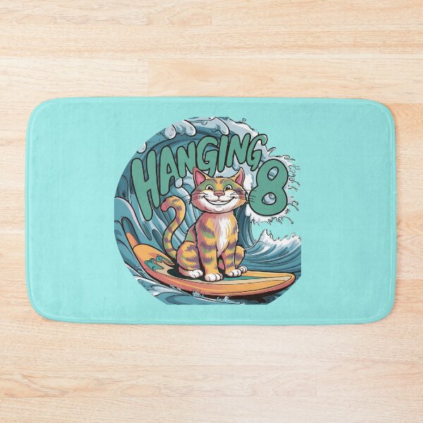 Item preview, Happy Cat Riding A Surfboard - AI Art designed and sold by MugsAndDuds.