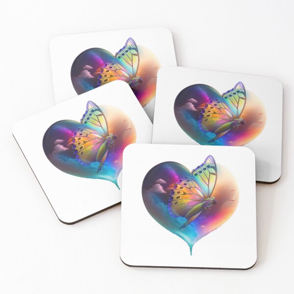 Item preview, Rainbow heart turns into butterfly designed and sold by wykystore.