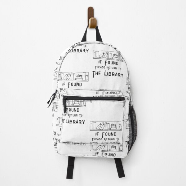 Item preview, If Found Please Return To The Library Black and White Nerdy design designed and sold by VIP-Closet.