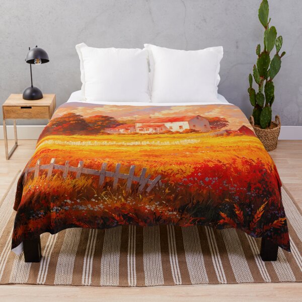 Item preview, Countryside area with fields and a house at sunset designed and sold by Serene Scapez.