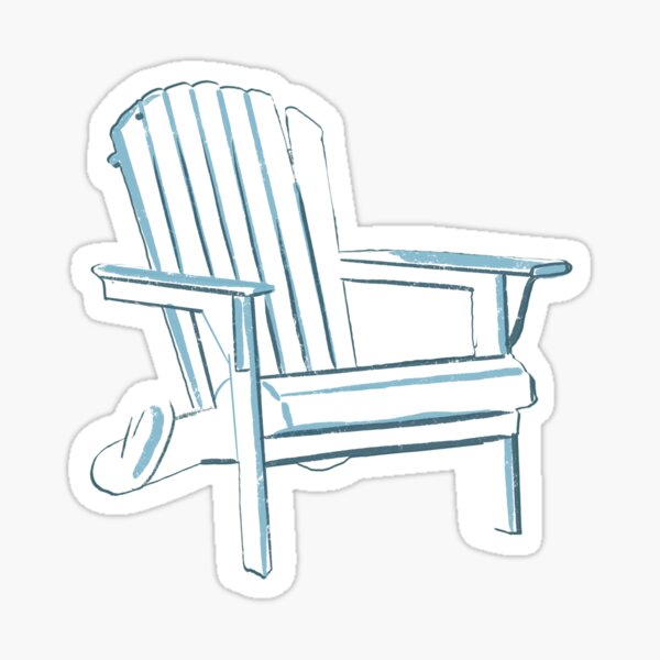 Item preview, White Adirondack Chair with Blue Shading designed and sold by Creativity-OTL.
