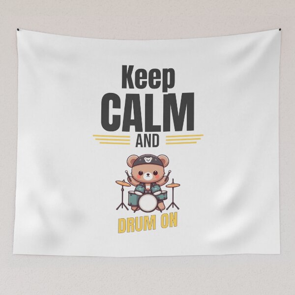 Item preview, Keep calm and drum on Bear designed and sold by LemuellTrends.