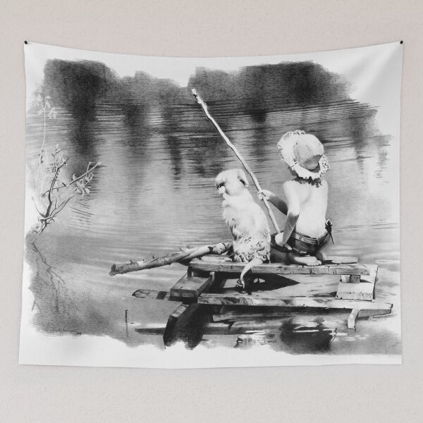 Item preview, A boy and his dog fishing designed and sold by David J. Vanderpool.