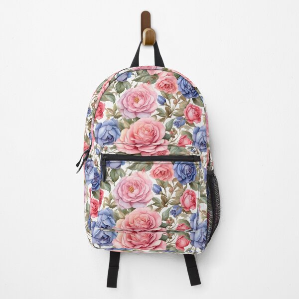 Item preview, Blue and pink rose Flowers - Watercolor pattern  designed and sold by Victoria Riabov.