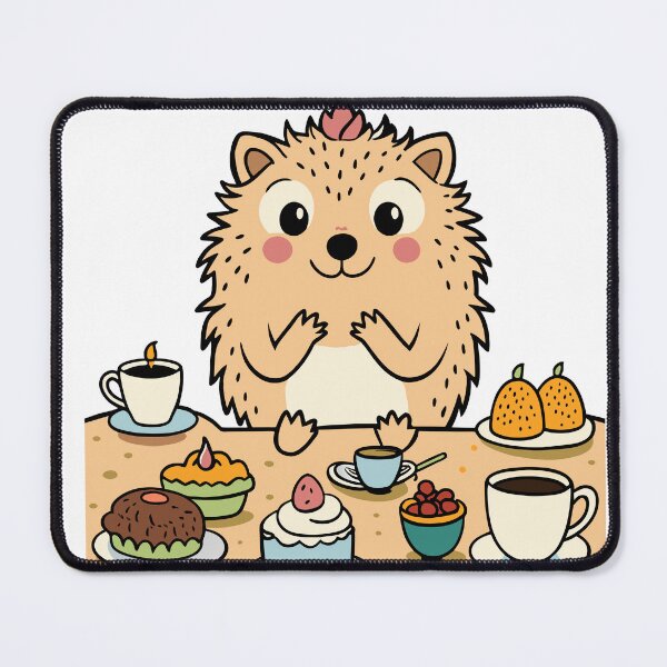 Item preview, Fluffy Hedgehog Hosting a Tea Party designed and sold by omerfdln34.