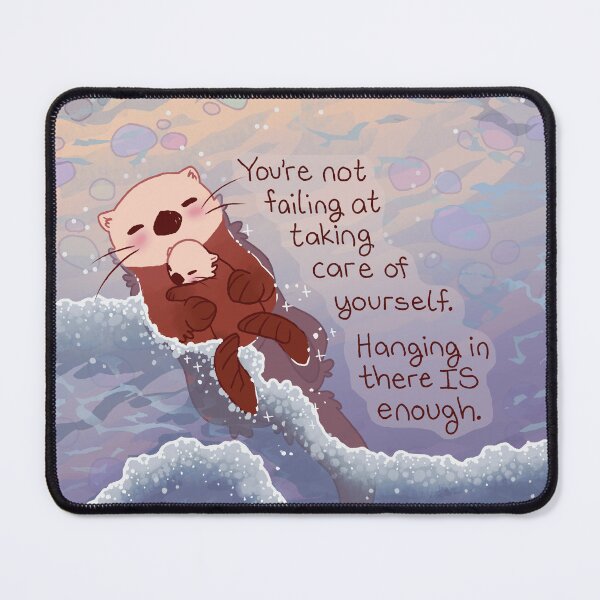 Item preview, "Hanging in There IS Enough" Otter Momma and Baby designed and sold by thelatestkate.