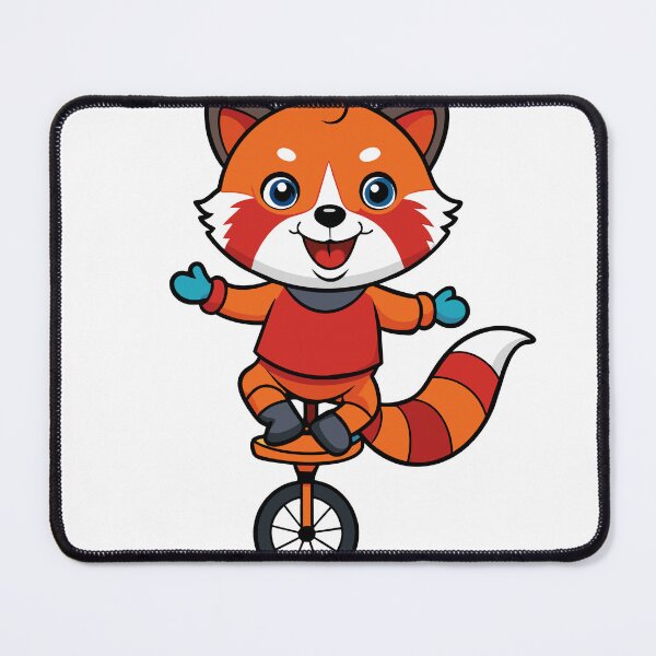 Item preview, Fluffy Red Panda Riding a Unicycle designed and sold by omerfdln34.