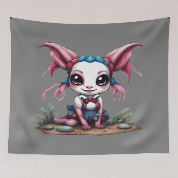 Item preview, Harley The Axolotl, Product Colour: Grey  designed and sold by Midnight Veil Designs.