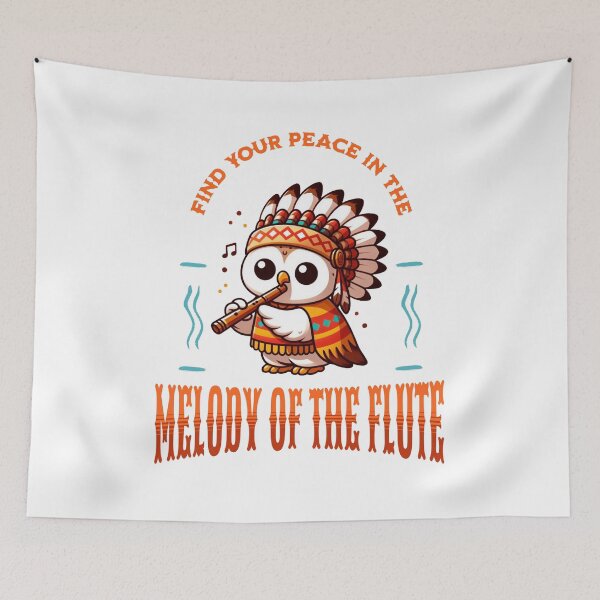 Item preview, native american flute player Owl designed and sold by LemuellTrends.