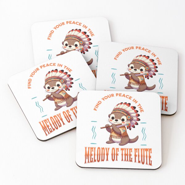 Item preview, native american flute player Otter designed and sold by LemuellTrends.