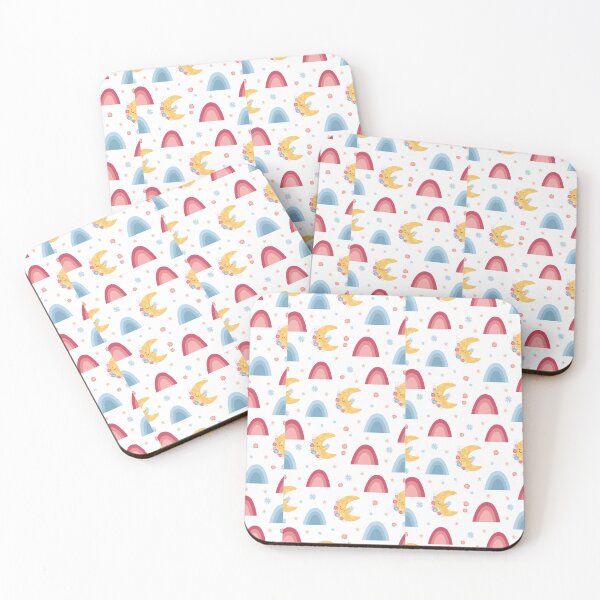 Item preview, "Lunar Rainbows: Seamless Moon and Rainbow Pattern" designed and sold by hjian8219.
