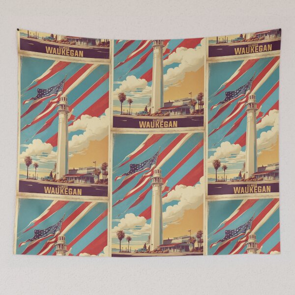 Item preview, Waukegan Illinois USA Vintage Travel Tourism  designed and sold by TravelersGems.