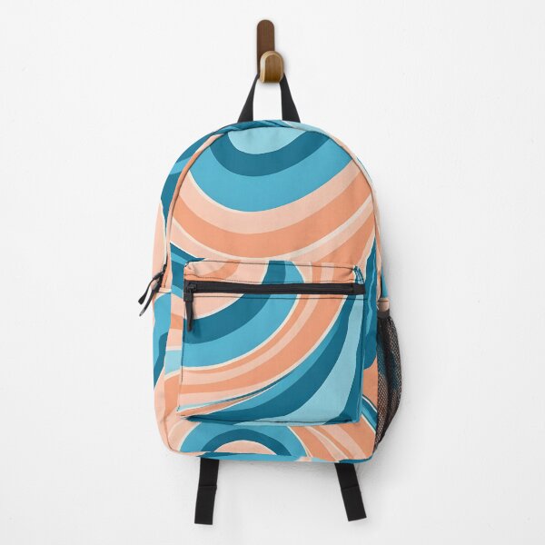 Item preview, Mid Century Modern Liquid Swirl, Peach, Sky Blue designed and sold by Prints and Lifestyle.