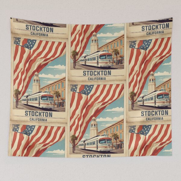 Item preview, Stockton California USA Vintage Travel Tourism  designed and sold by TravelersGems.