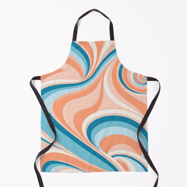 Item preview, Mid Century Modern Liquid Swirl, Peach, Sky Blue designed and sold by Prints and Lifestyle.