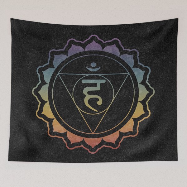 Item preview, Throat Chakra Lotus - Coal + Rainbow Sunset designed and sold by Irene Estelle.