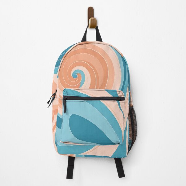 Item preview,  Mid Century Modern Liquid Swirl, Peach, Sky blue designed and sold by Prints and Lifestyle.
