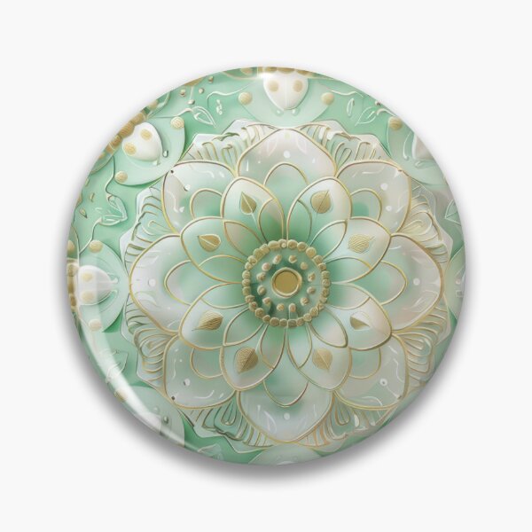 Item preview, Mint green and gold delicate mandala pattern designed and sold by PrettyPinkSkies.