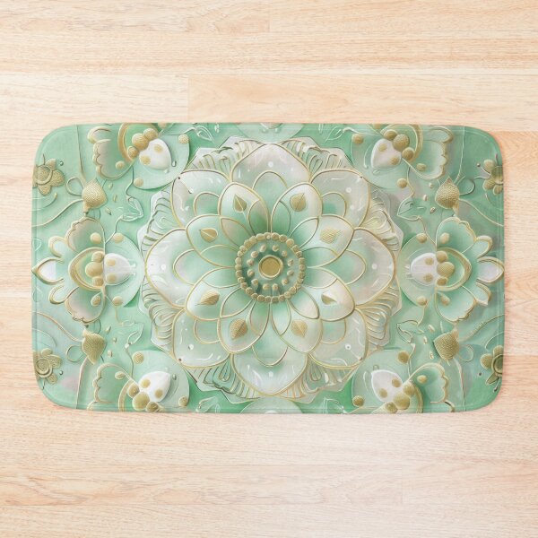 Item preview, Mint green and gold delicate mandala pattern designed and sold by PrettyPinkSkies.