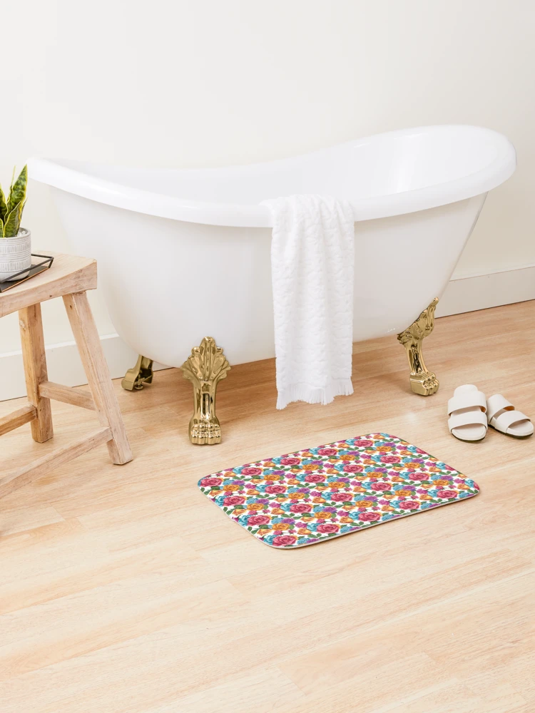 Thumbnail 2 of 6, Bath Mat, Colorful Roses designed and sold by arappelet.