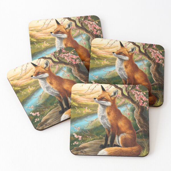 Artikelvorschau, Fuchs-Porträt. Fuchs mit Kirschblüte, Fuchs-Malerei, Michelangelo-Stil entworfen und verkauft von FoxVibes.