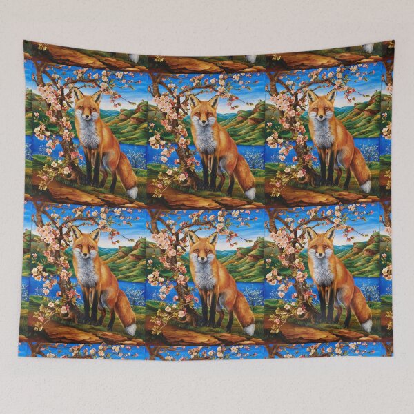 Artikelvorschau, Fuchs-Porträt. Fuchs mit Kirschblüte, Fuchs-Malerei, Michelangelo-Stil entworfen und verkauft von FoxVibes.