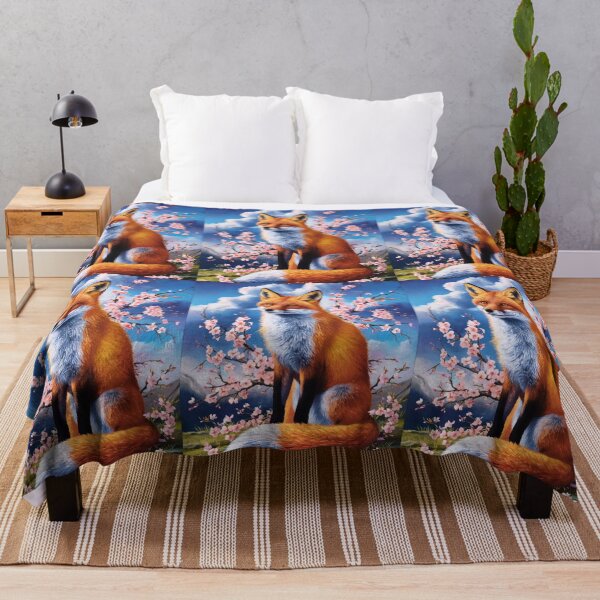 Artikelvorschau, Fuchs-Porträt. Fuchs mit Kirschblüte, Fuchs-Malerei, Michelangelo-Stil entworfen und verkauft von FoxVibes.