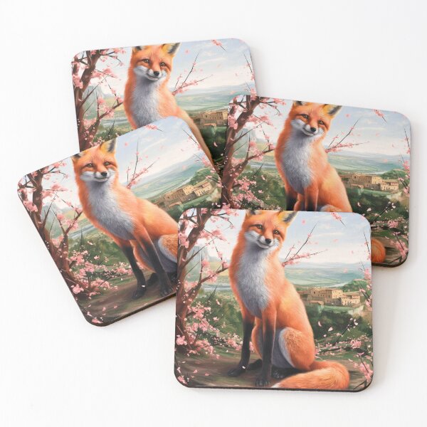 Artikelvorschau, Fuchs-Porträt. Fuchs mit Kirschblüte, Fuchs-Malerei, Michelangelo-Stil entworfen und verkauft von FoxVibes.
