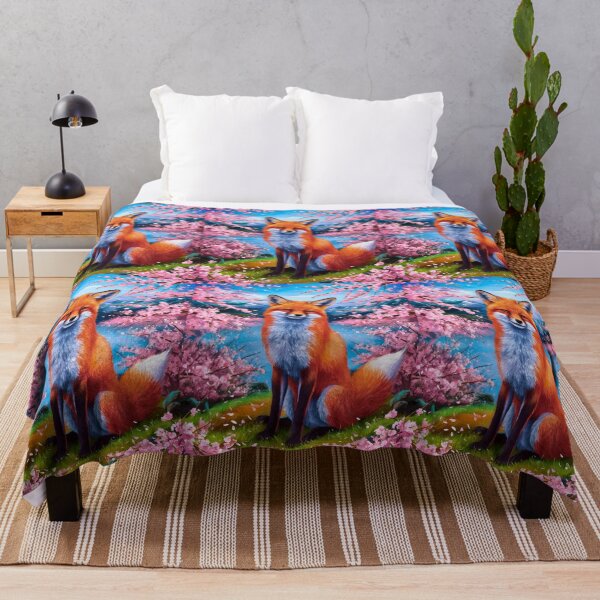 Artikelvorschau, Fuchs-Porträt. Fuchs mit Kirschblüte, Fuchs-Malerei, Michelangelo-Stil entworfen und verkauft von FoxVibes.