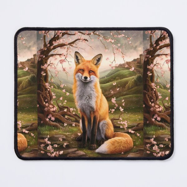 Artikelvorschau, Fuchs-Porträt. Fuchs mit Kirschblüte, Fuchs-Malerei, Michelangelo-Stil entworfen und verkauft von FoxVibes.